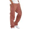 Autumn and Winter Men's Straight-Fit Drawstring with Multiple Pockets Stretch Cargo Pant