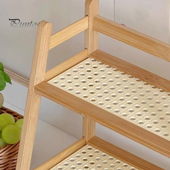 Деревянный стеллаж для хранения вещей, гладкие края, без заусенцев, двухслойная конструкция, прочная треугольная структура, настольный органайзер, демонстрационная стойка