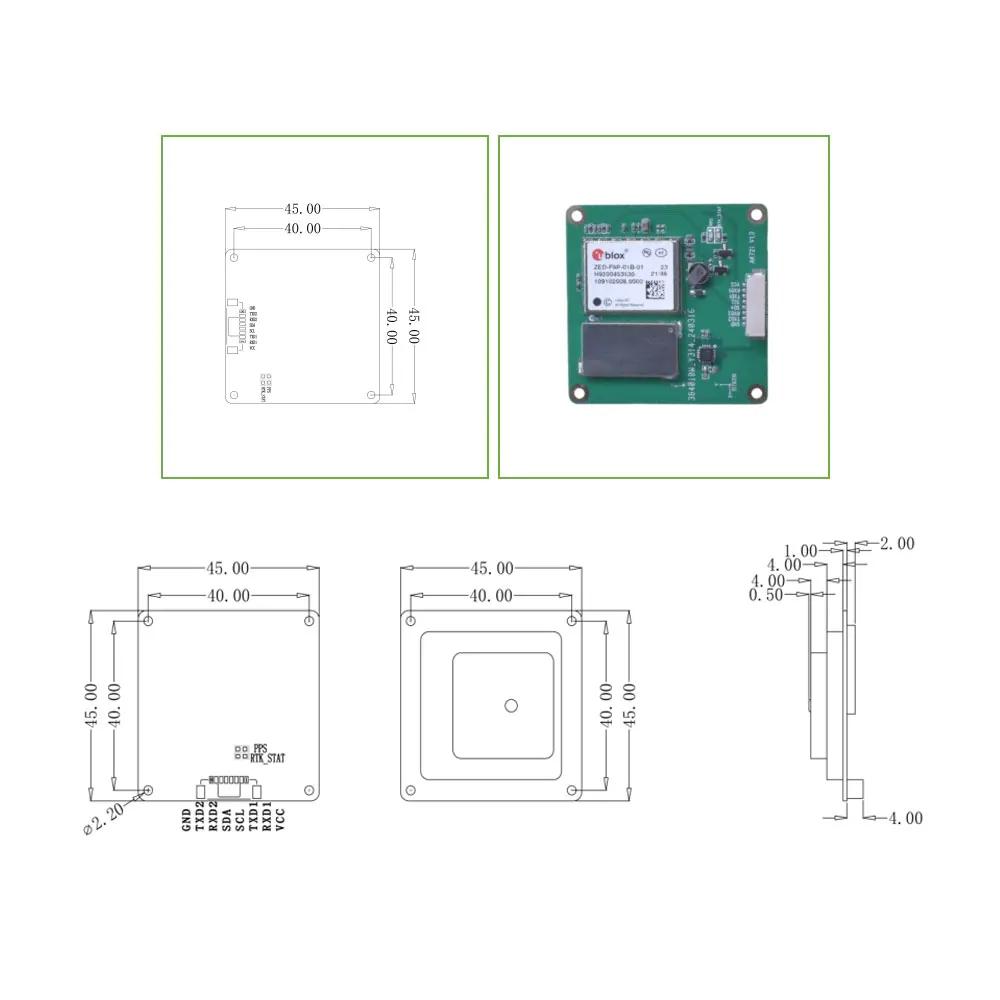 AK727 ZED-F9P GNSS Module Board Full Frequency High Precision Antenna RTK Differential IST8310 Gypsophila UAV GPS Module