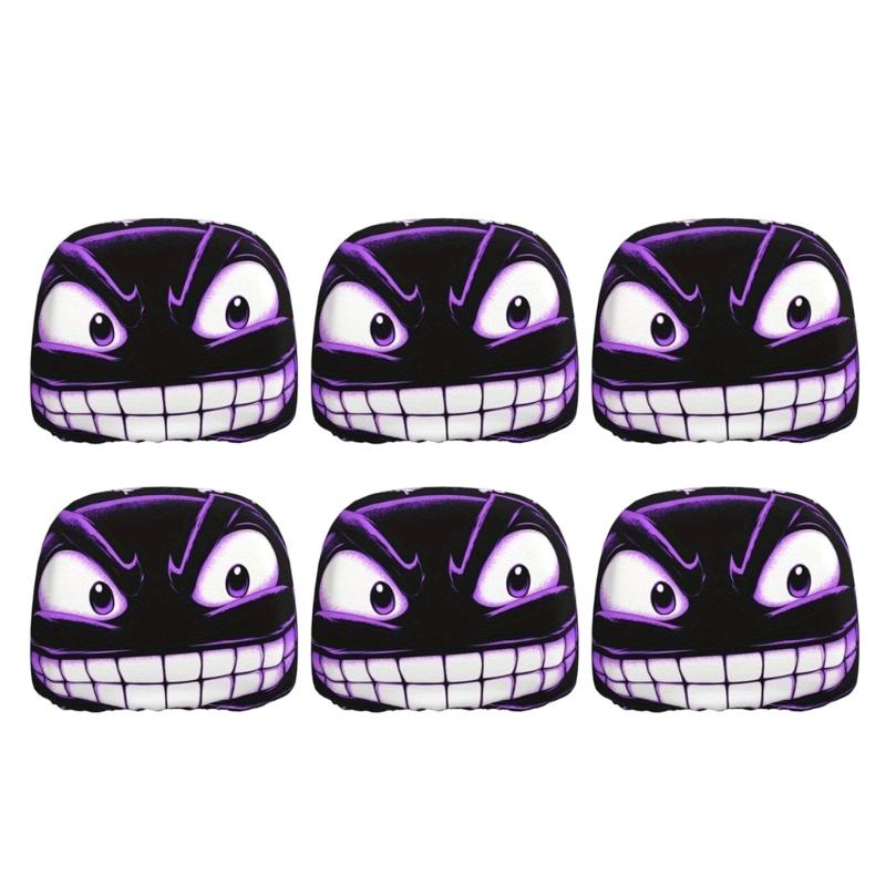 Забавные Мультяшные Глаза Чехлы на Подголовники Автомобиля Защита от Солнца Универсальный Размер Машинная Стирка Обновления Салона Автомобиля