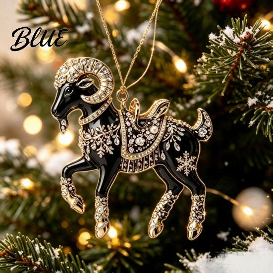 Compact Tree Ornaments for Restaurants Black Goat Christmas Hanging Ornament 2D Acrylic Festive Clear Pattern Pendant Pendant Decorative Car