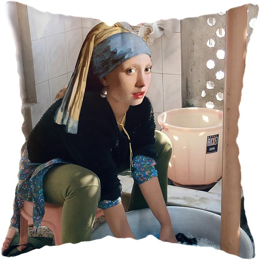 Классические европейские забавные фигурки, наволочки для подушек, наволочки для подушек, украшения для дома, забавные фигурки, пускающие мыльные пузыри, наволочки