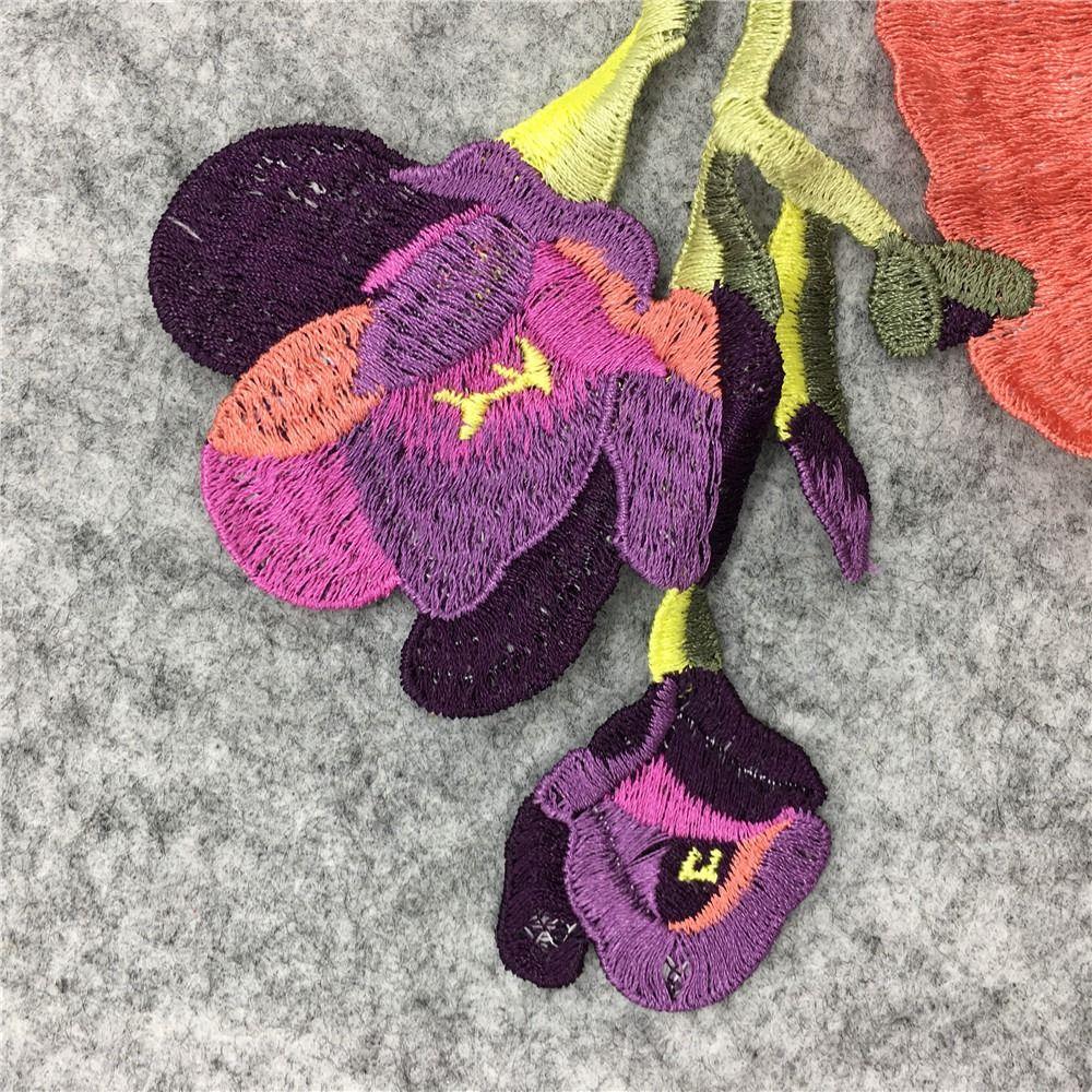 Большой размер вышитые нашивки с цветком пиона, нашивки для одежды с цветком пиона, аппликация для одежды, шитье