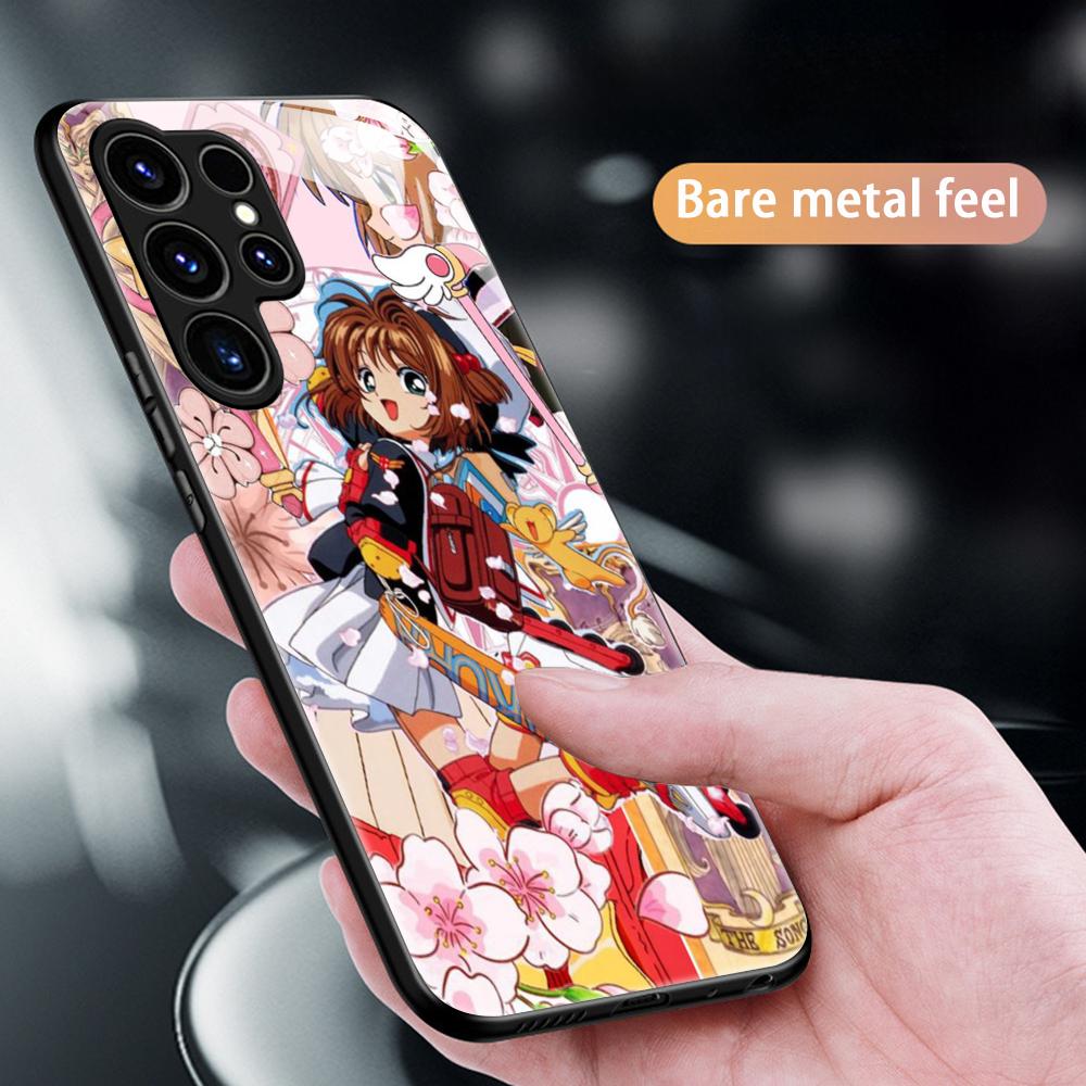 Прекрасный чехол для телефона Cardcaptor Sakura для Samsung S25 S24 S23 S22 S21 S20 Plus Ultra Note20 Стеклянный магнитный чехол