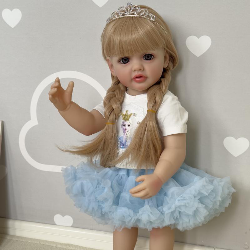 Живая кукла-реборн Betty 22'' 55 см, полностью виниловое тело, новорожденные куклы для девочек, реалистичная кукла-реборн принцесса Снежка Bebe Boneca, подарки на день рождения детям