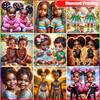 Diamond Painting African Girl Embroidery Cross Stitch Full Round Mosaic Portrait Rhinestones Handmade Hobby