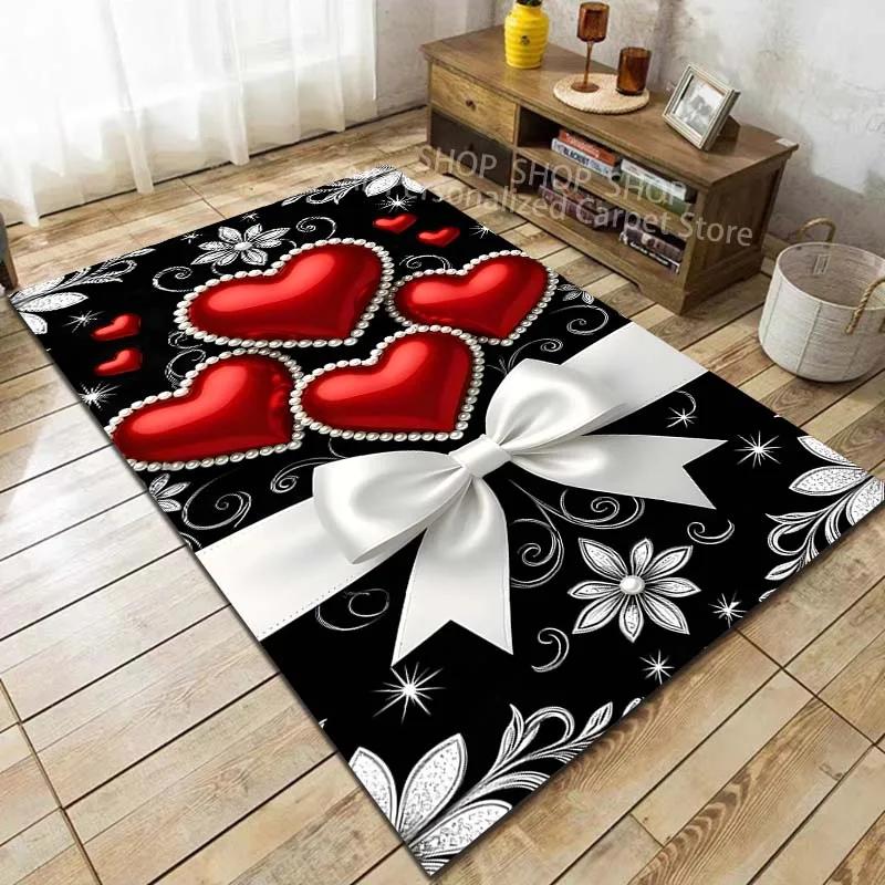 Multi-Size HD Heart Mandala Art Pattern Carpet for Living Room Bedroom Sofa Home Decor Non-slip Floor Mat Large Size