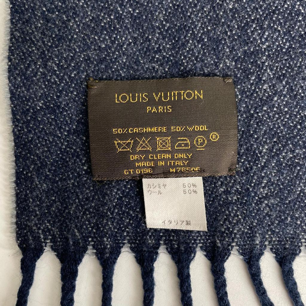 Louis Vuitton Шарф Etol M8506 Темно-синий Женский б/у