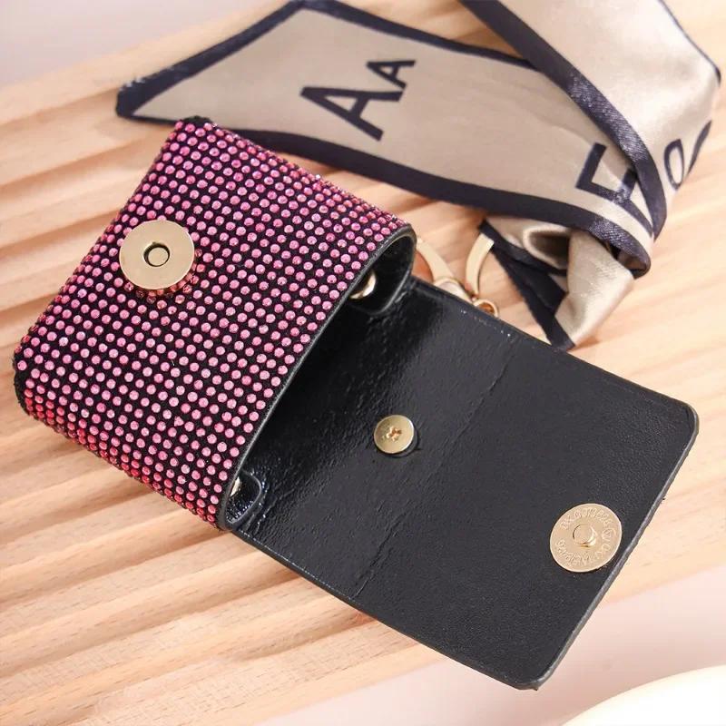 Модный кошелек для монет с бриллиантами, мини-сумка, брелок, подвеска, украшение, шелковый шарф, монеты, наушники, помада, сумки-органайзеры