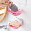 Bathroom Soap Dish Self Draining Removable Double Layer Suction Cup Wall Mounted Shower Soap Sponge Holder