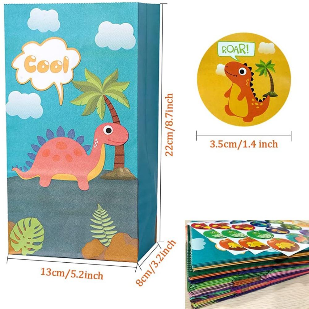 12 шт., подарочная упаковка с изображением динозавра, конфеты, печенье, упаковочная сумка, детские товары для вечеринок в джунглях