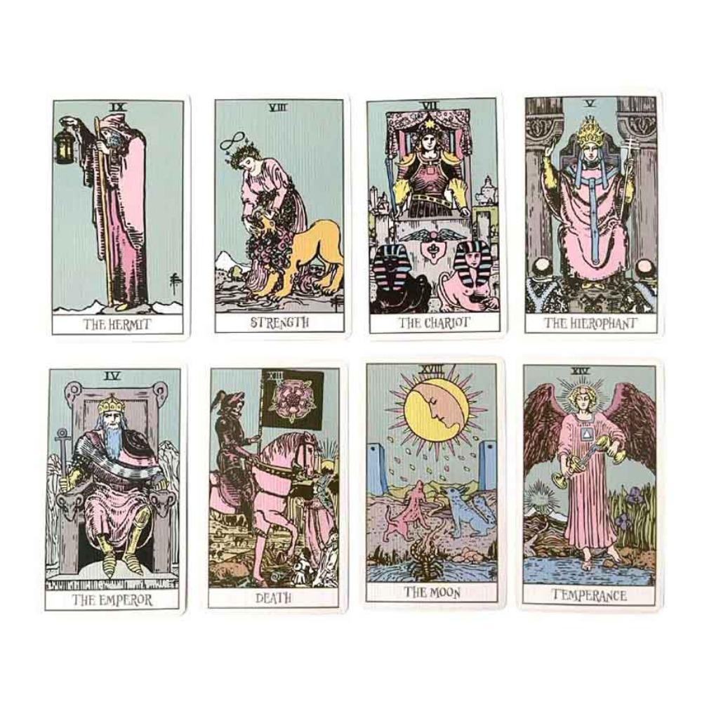 10,3*6 см пастельная карточная игра Таро Rider Oracle 78 шт. розовые карты Таро с путеводителем для начинающих