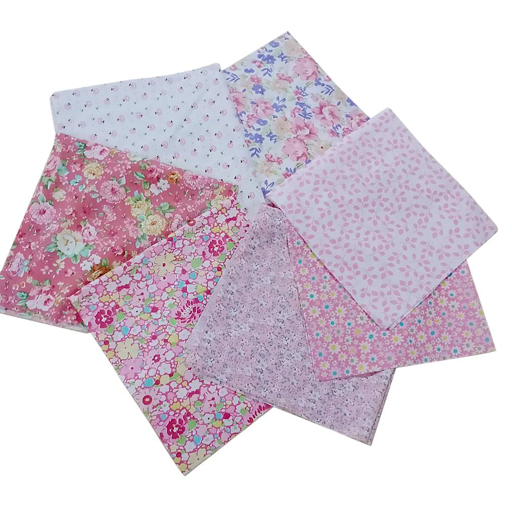 7 Pieces Cotton Fabric Bag Sewing Floral Square Cloth Professional Tailor Needlework DIY Crafting Accessories