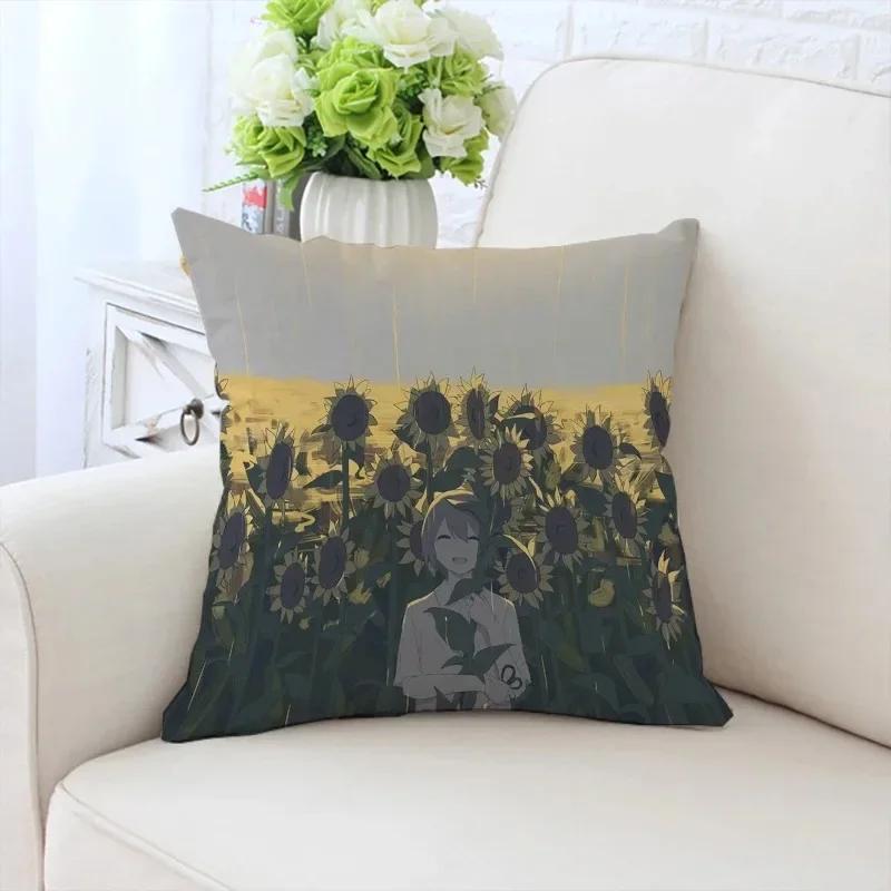 Роскошный домашний декор, наволочка для автомобиля, гостиной, дивана, чехол для подушки с рисунком подсолнуха и девушки