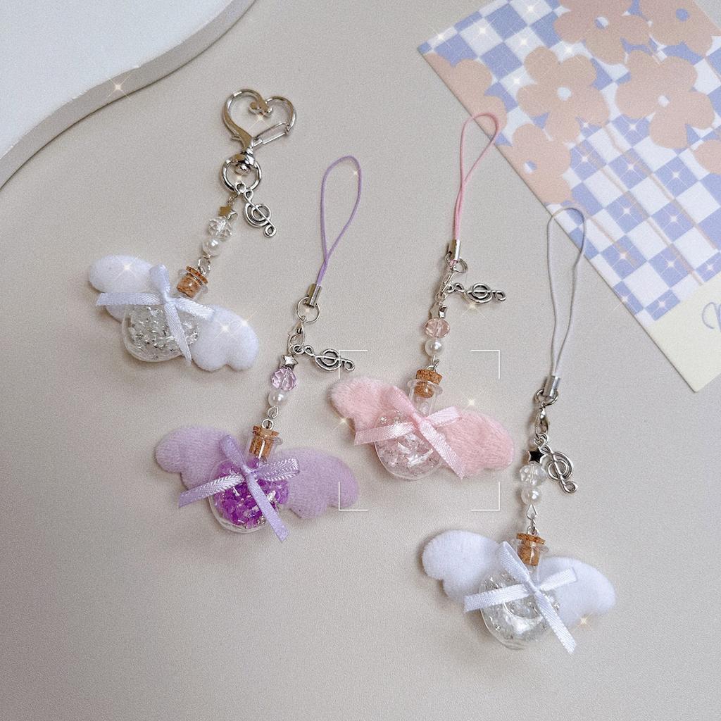 Heart Phone Lanyard Stylish Phone Charm Bowknot Phone Embellishment Bag Pendant Perfect Gift for Fashion Enthusiasts