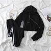 3PCS Casual Sports Suit Spring Summer Hooded Sweater Jacket Vest Jogging Sweatpants Women Three-piece Suit Athletic Girl