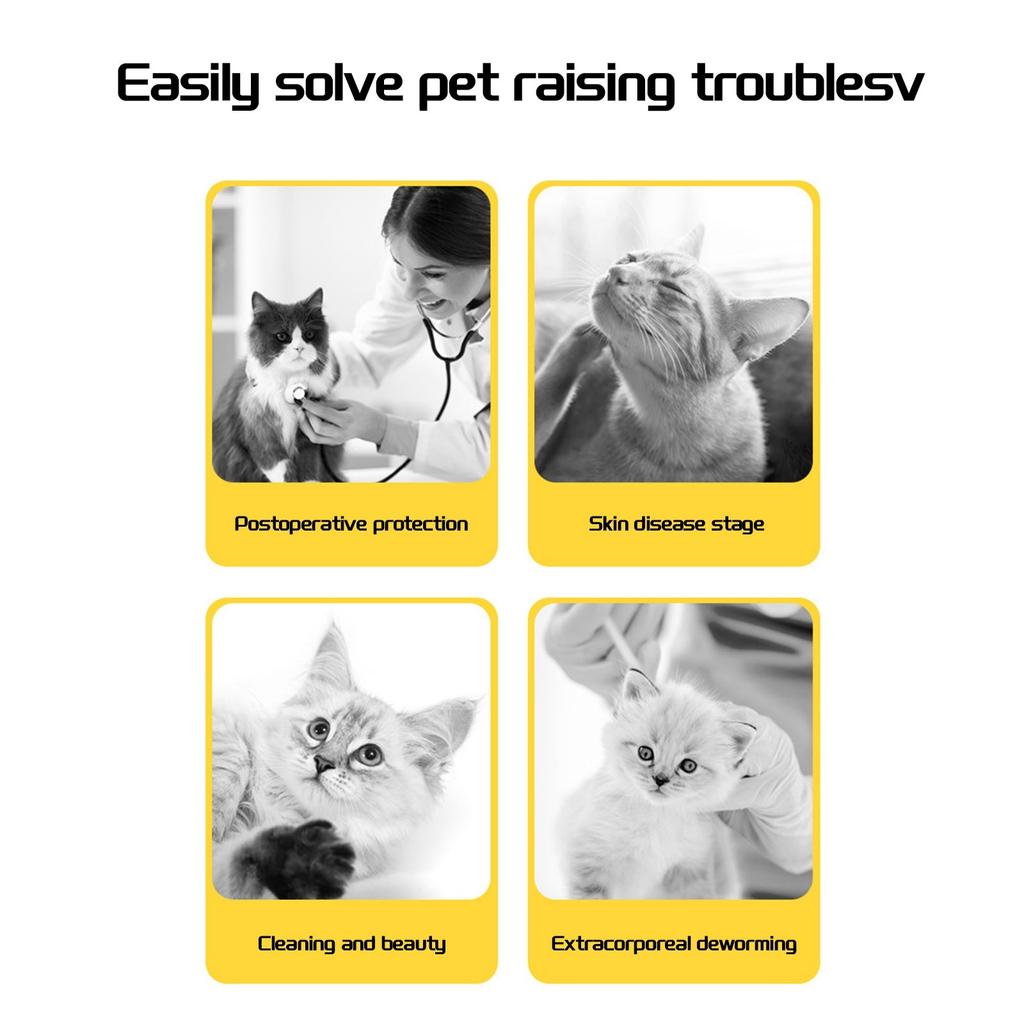 Елизаветинский ошейник с подсолнухом, ошейник для домашних животных, елизаветинский ошейник для кошек, ошейник для собаки, стерилизация, головные уборы против лизания