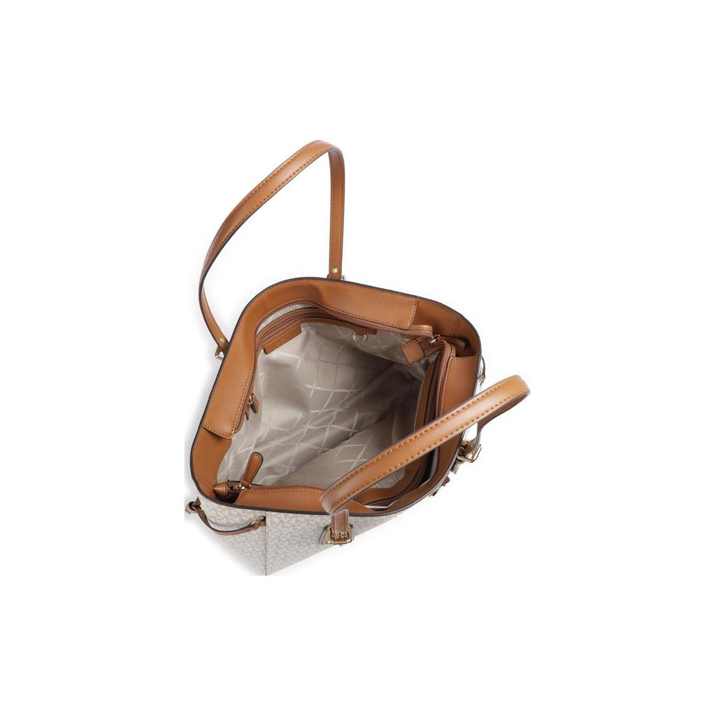 New MICHAEL KORS Voyager Artificial Leather Tote Bag, Shopping Bag, Shoulder Bag Medium Women's Vanilla White 30F8GV6T2B-150