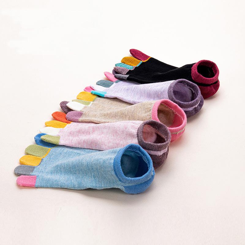 5 Pairs Toes socks No Show Pure Cotton Colorful Shallow Mouth Casual Soft Breathable,Deodorant,Invisible 5 Finger Harajuku Socks