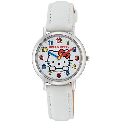 Hello Kitty Analog Wristwatch HK15-001 Waterproof Leather Band Ladies White