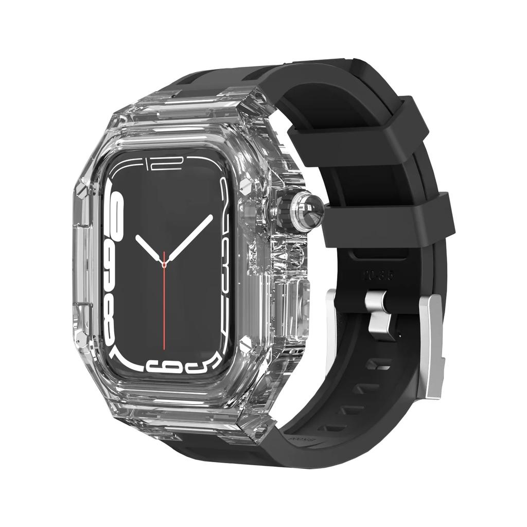 Чехол для ПК + Силиконовый ремешок для Apple Watch Series 10 42 мм 46 мм Спортивный унисекс браслет для IWatch 10 46 мм 42 мм Прозрачный чехол Ремешки