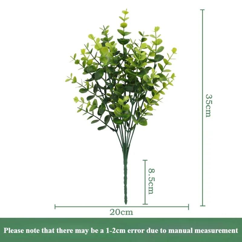 Outdoor Artificial Plants Eucalyptus Branches UV Resistant Faux Leaves Faux Shrubs Indoor Decor Garden Potted Porch Fence Decor