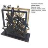 Modern Farmhouse Table Napkin Holder Wooden Hollow Holder, Black Silhouette Pattern, Decorative Vertical Easy Clean Storage Organizer Stand,