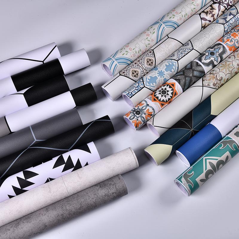 Водонепроницаемые Нескользящие Наклейки на Пол для Кухни и Ванной Комнаты - Утолщенные Самоклеящиеся Виниловые Наклейки для Плитки для Балкона