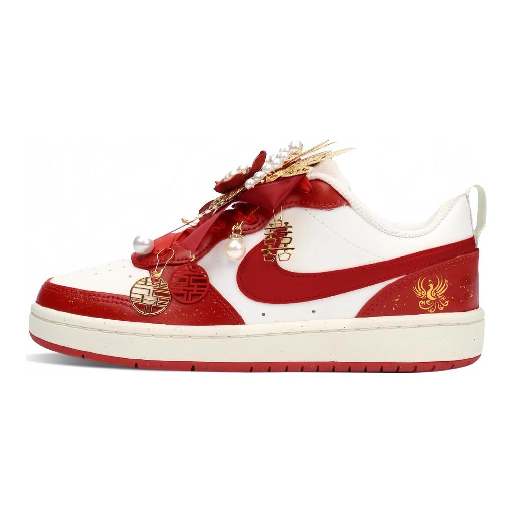 Nike Court Borough 2 С Присутствием Феникса Устойчивые к истиранию Нескользящие Низкие Скейтбордические Кроссовки Унисекс BQ5448-119(Команда2099-)