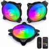 Novonest PC Case Fan 120mm Quiet ARGB Fan High Performance LED Fan 6PIN Connector Remote Control with Fan Hub Cooling Fan 5V 3PIN Motherboard Sync