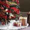 Mini Christmas Tree Skirt Christmas Tree Carpet Mat Cover Navid Snowflakes Tree Skirt Red and White Christmas Tree Decoration