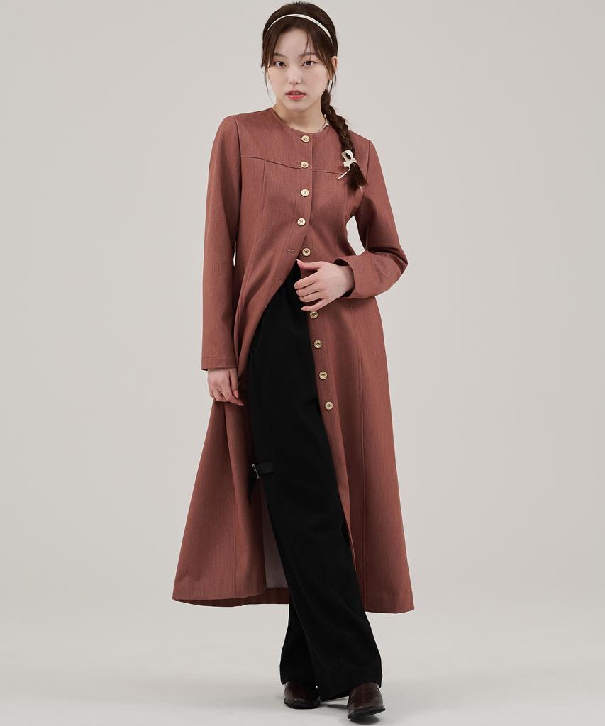 Hye Young Kim Fleece Bag Denim Maxi Dress Jacket - Dry Rose