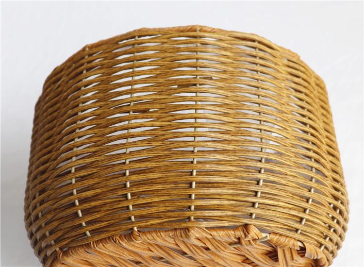 Handmade Pastoral Woven Rattan Flower Basket for Creative Arrangements and Succulent Decorations