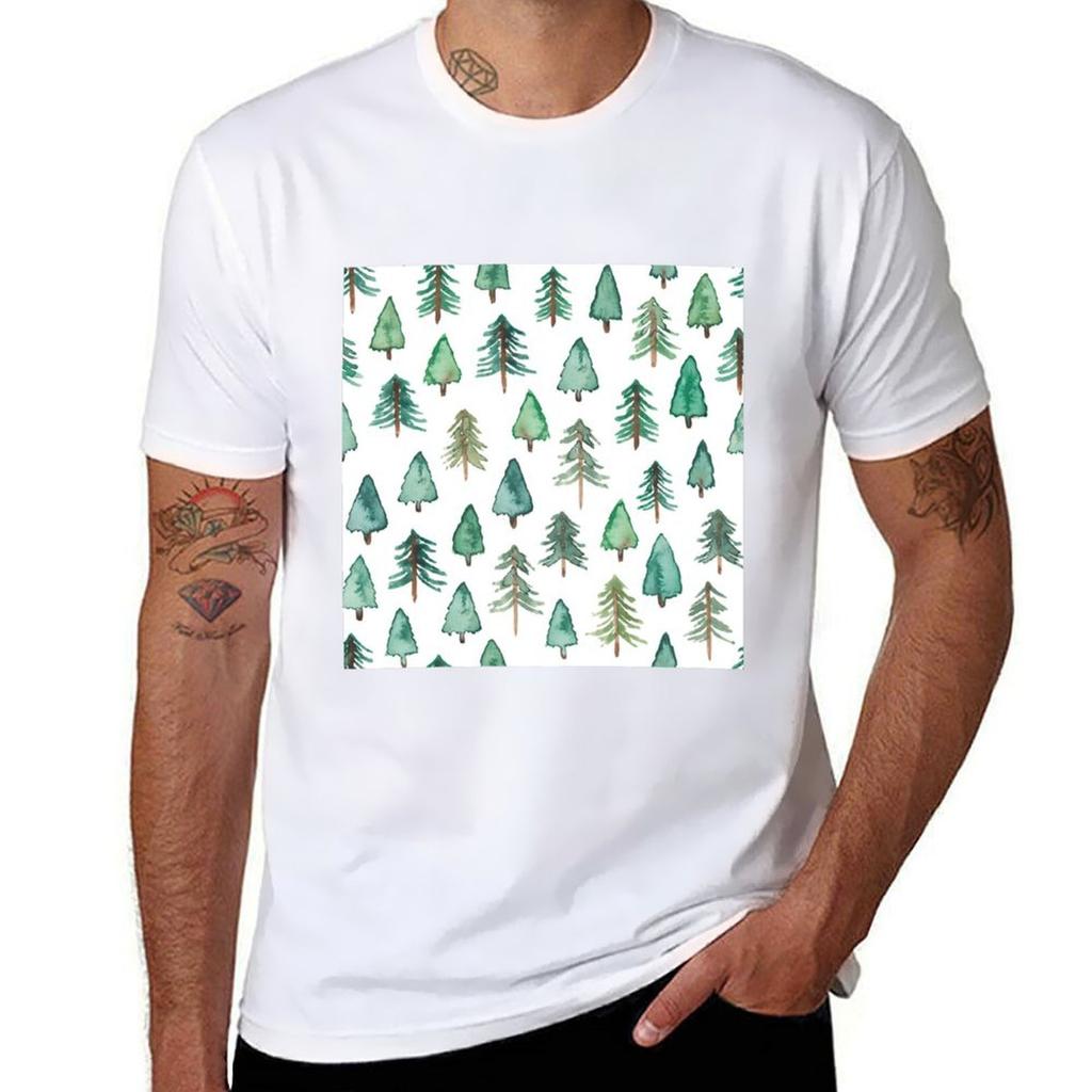 Winter Trees Tshirt Work Utility Casual Tee Shirt