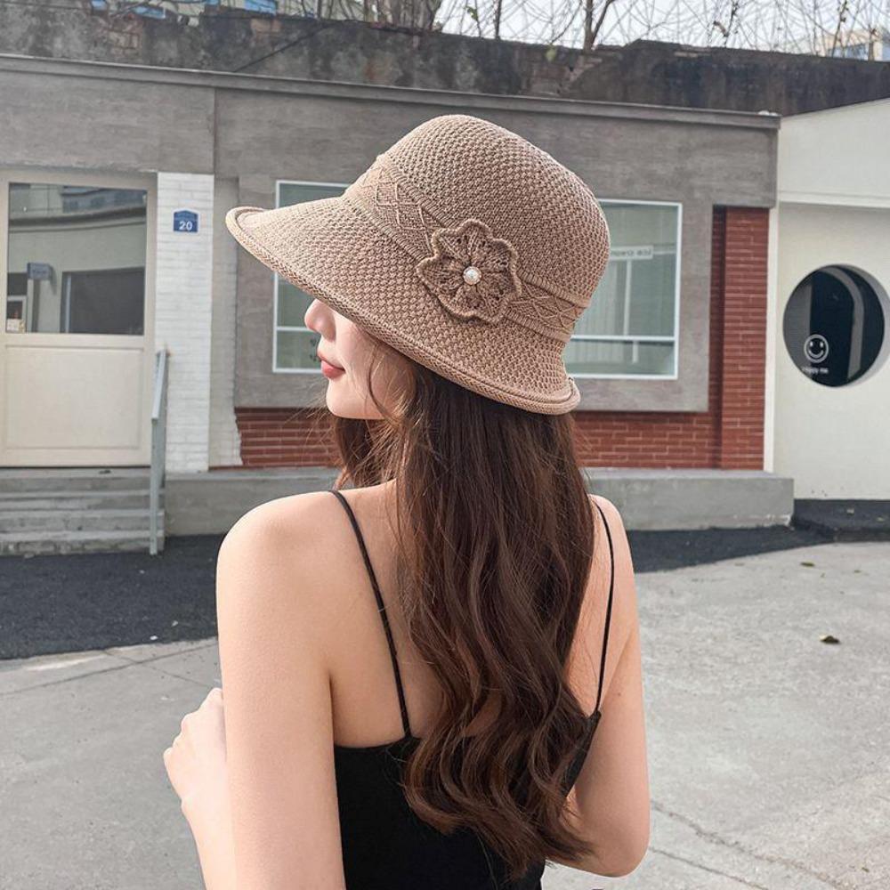 Новая летняя шляпа, женская летняя рыбацкая шляпа, соломенная шляпа с цветочной плетеной дышащей складной женской шляпой от солнца