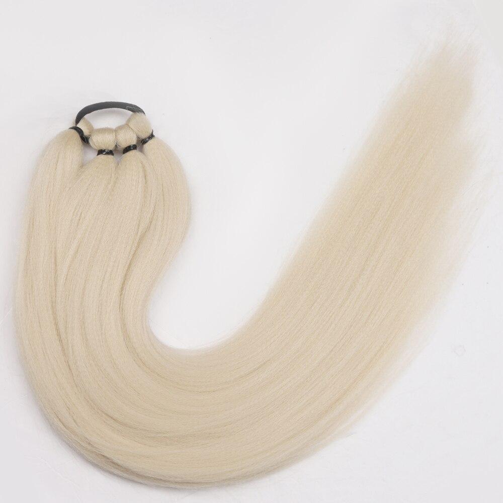 MISSQUEEN Косы Наращивание хвоста Синтетические боксерские косички с обертыванием вокруг резинки Косы яки Конский хвост 26 дюймов