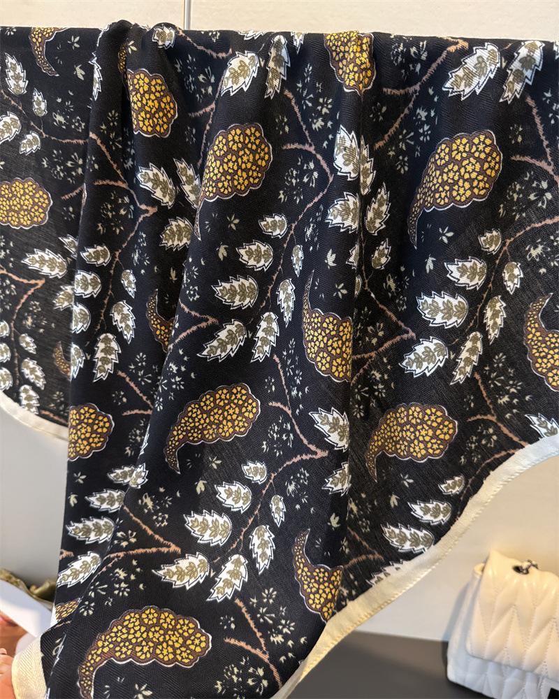 Cashew Print Hairbands Scarf Women Elagant Cotton Linen Feeling Bandana Neck Kerchief Head Bands Foulard Female Scarfs