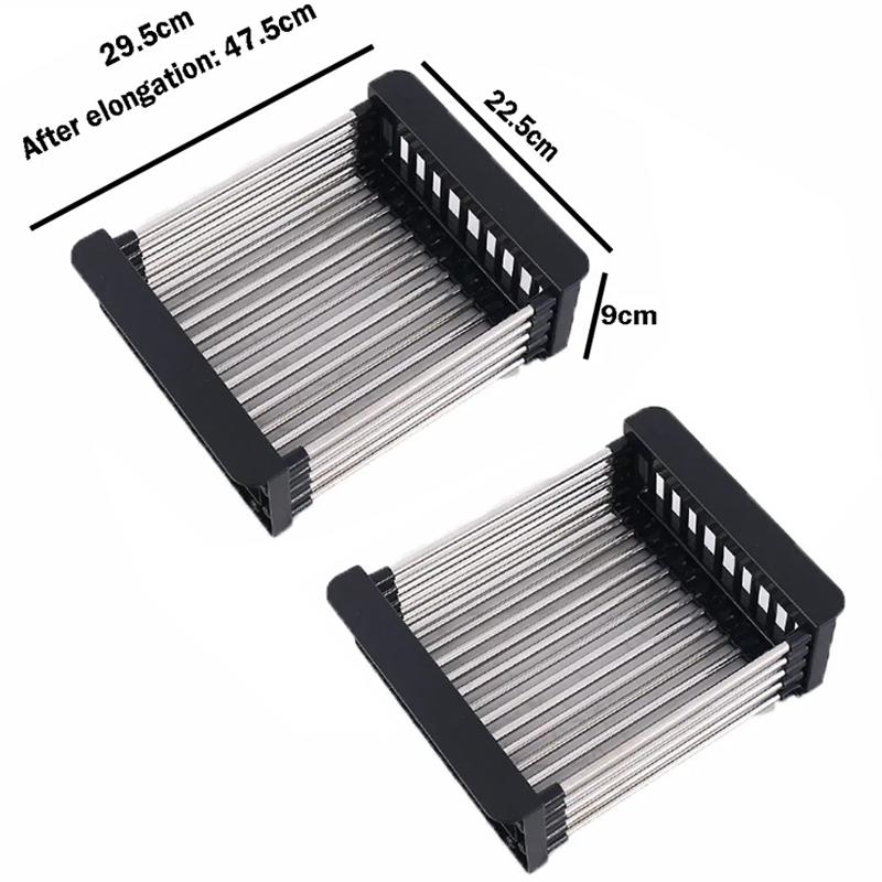 Подставка для кухонной мойки, регулируемая полка для сушки посуды из нержавеющей стали, держатель для тарелок, мисок, органайзер для посуды, сушилка для фруктов и овощей