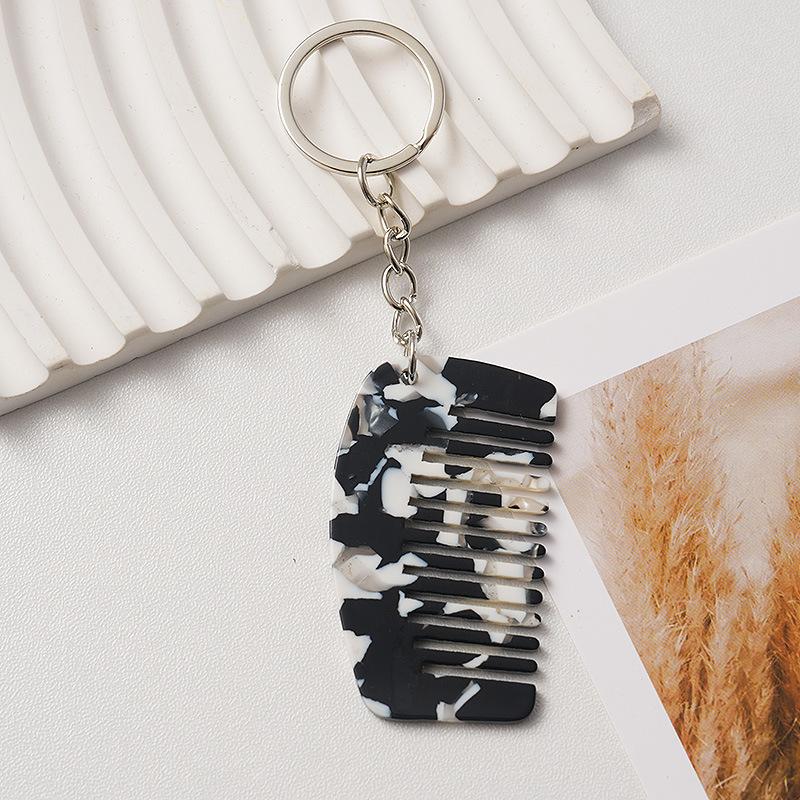 Loe| Acetate Mini Comb Keychain Women Bag Pendant Key Ring Cute Things Cheap Gift For Best Friends