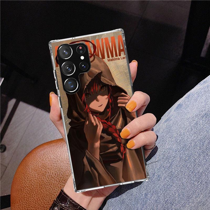 Чехол для телефона C-Chainsaw Man Makima для Samsung Galaxy S24 S25 Edge S26 Ultra S23 S22 S21 Plus S20 FE + Персонализированный чехол с принтом G
