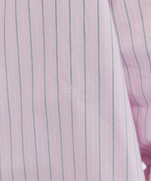 DEPOUND Oversized Striped Shirt [Pink]