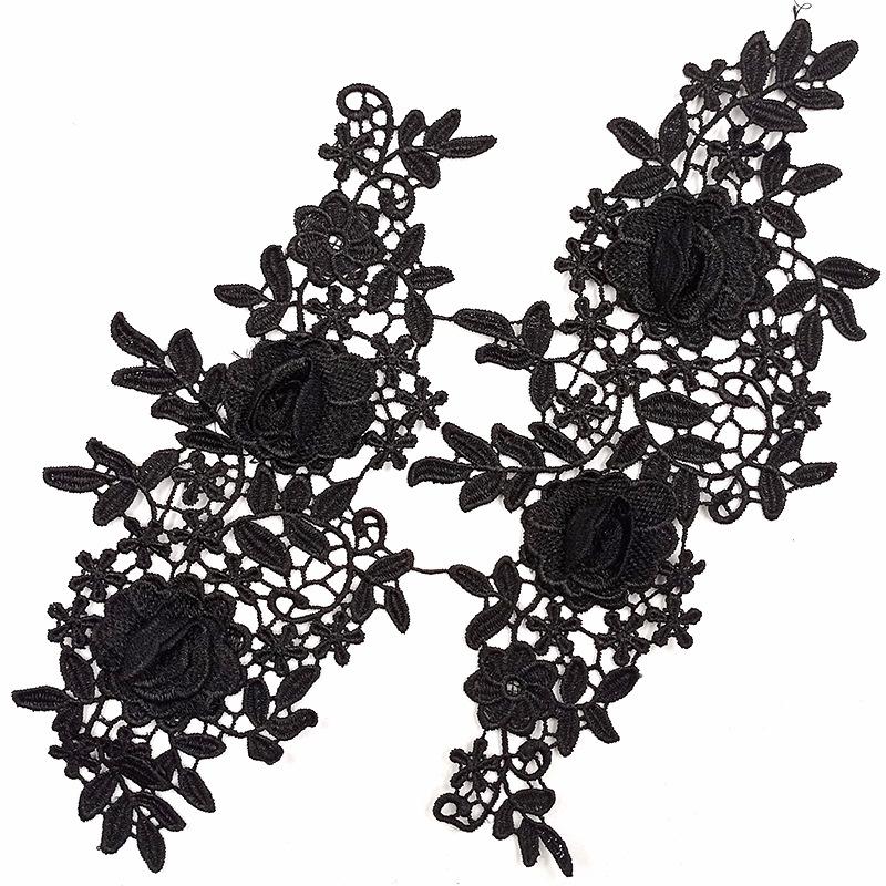 Embroidery Three-Dimensional Hollow DIY Embroidery Pair Lace Lace Accessories Polyester Filamentation Applique Floating Flower