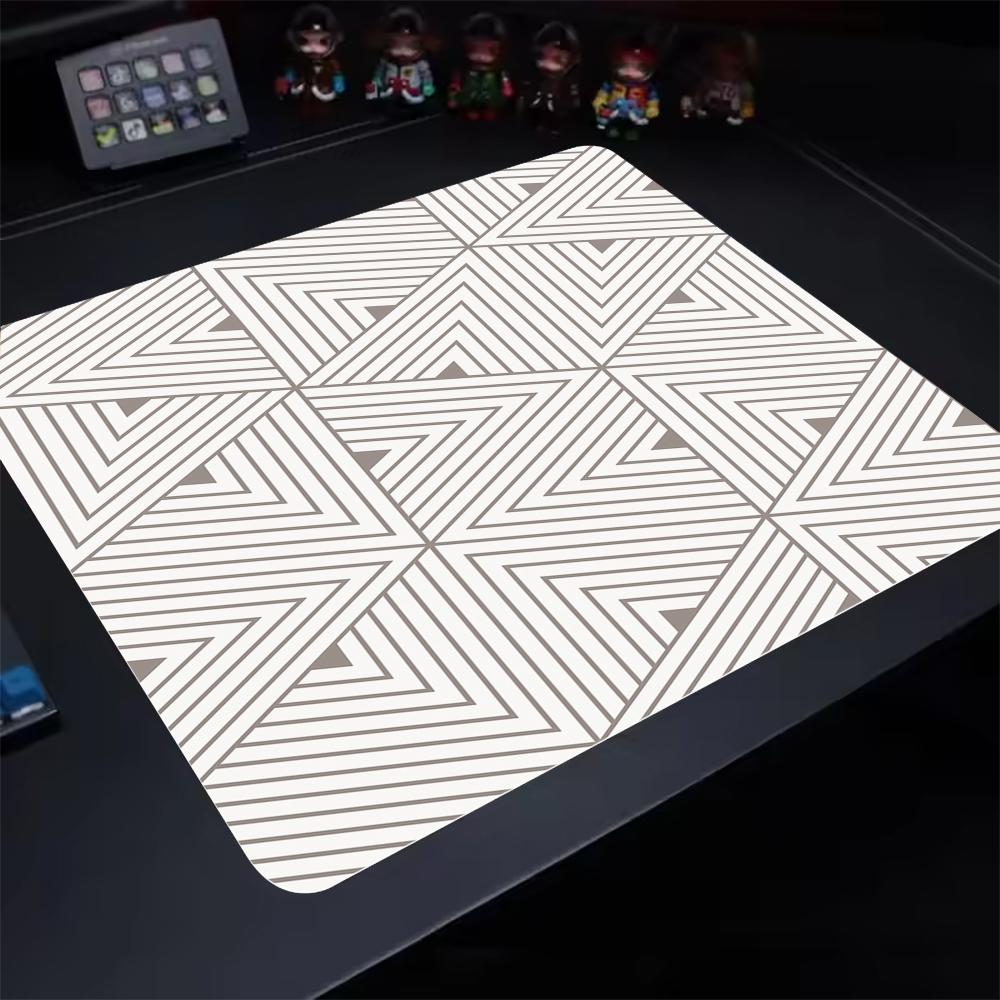 Grey Minimalist JapanTexture Gaming Mouse Pad Non-Slip Rubber Small Desk Mat 45X40cm Desk Protector Laptop Office Accessories