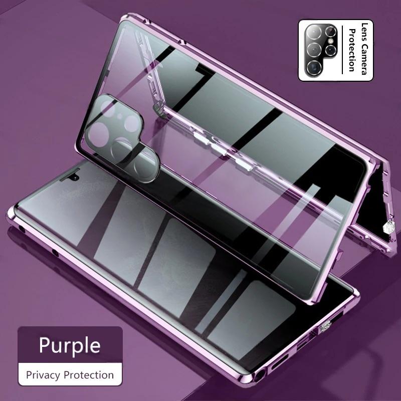 Магнитный закаленный стеклянный защитный металлический чехол для Xiaomi Redmi Note 14 12T Pro 13 Pro+ с защитой объектива камеры, двухсторонняя стеклянная крышка