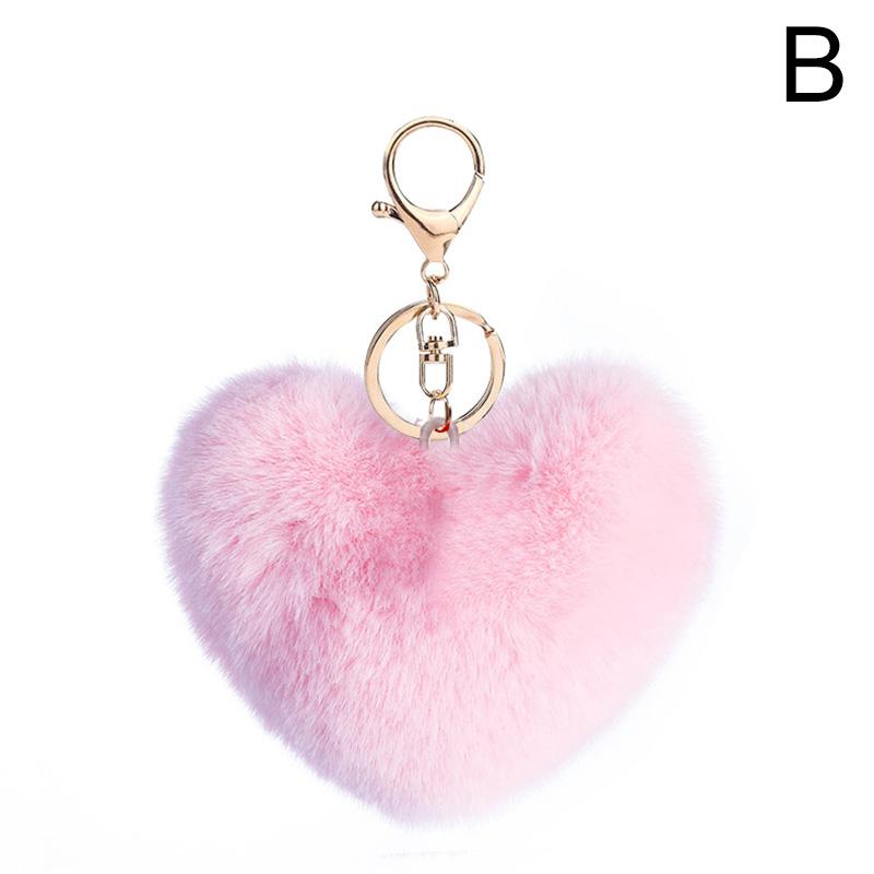 1 шт. помпон сердце любовь брелки плюшевые шарики из меха пушистая модная сумка ювелирные изделия женские украшения автомобиля