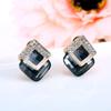 Korean Crystal Rhombus Stud Earrings: Stylish and Versatile Women's Jewelry