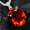 101 Ct Natural Red Topaz Oval Cut Certified 925 Sterling Silver Pendant For Gift