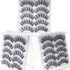 5 Pairs False Eyelashes All-match Natural Long 3D Mink Lashes Curling Fake Eye Lashes Makeup Tool for Party