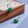 Серьги Yang Mi Green Chalcedony, серьги-пончики Guofeng Premium, серьги с безопасной пряжкой из стерлингового серебра S925 пробы