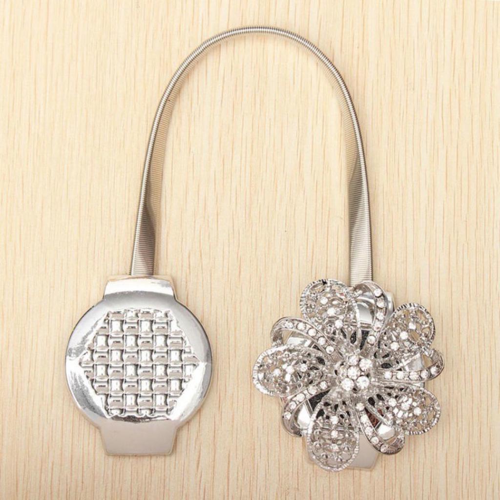 Мода Стразы Цветок Зажим для штор Подхваты Магнитные Подхваты Пружины KTY